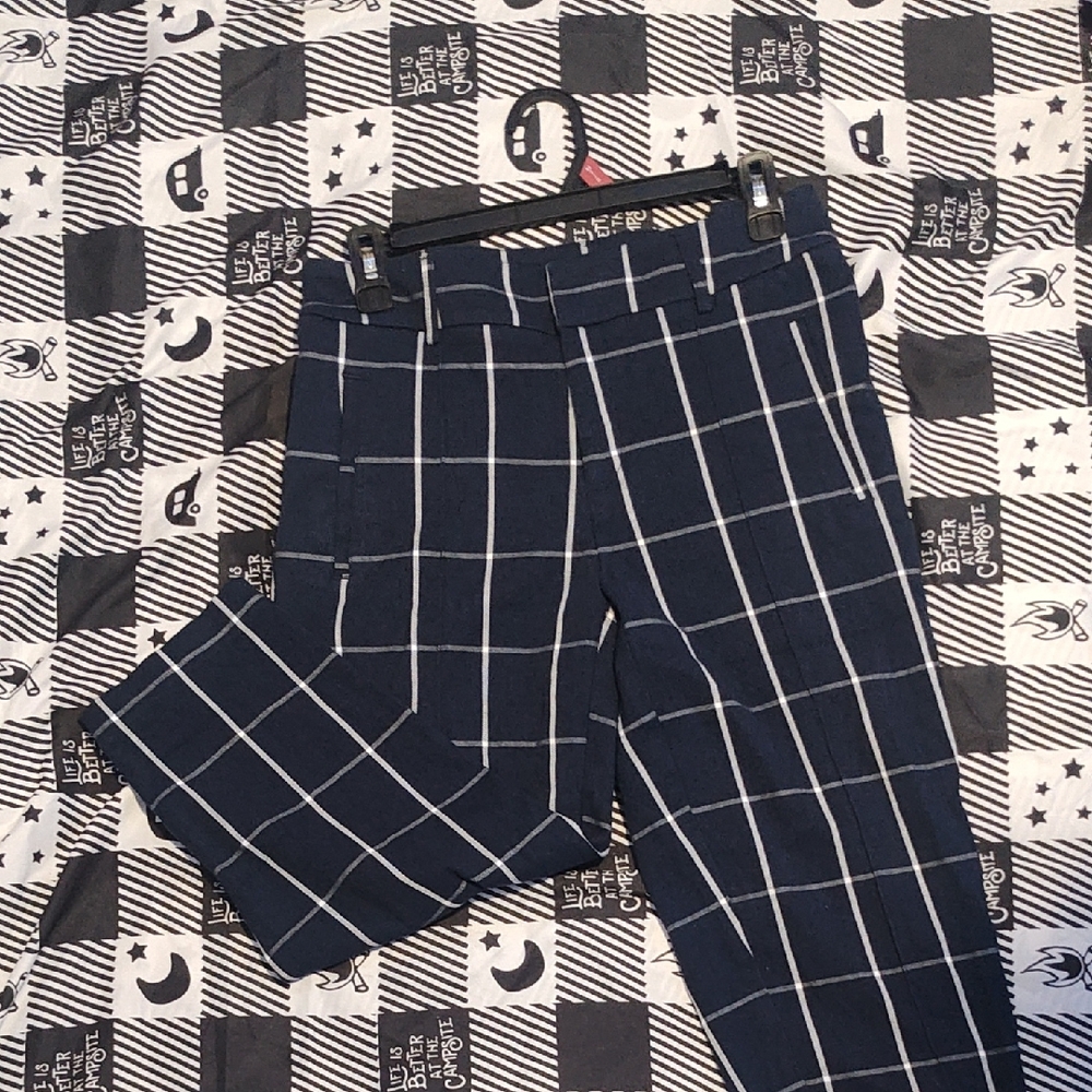 Time and Tru Navy Checkered Ankle Pants